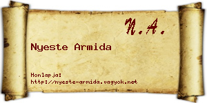 Nyeste Armida névjegykártya